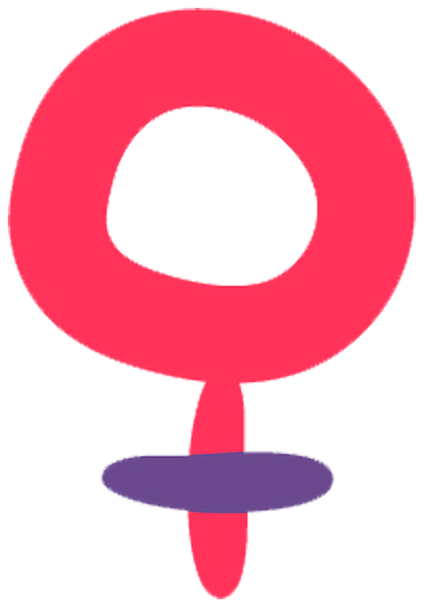 Conception graphique du symbole du droit de la femme en couleur rose et violet. Si vous cliquez sur l'image vous accéderez à la page intitulée Droits des femmes.