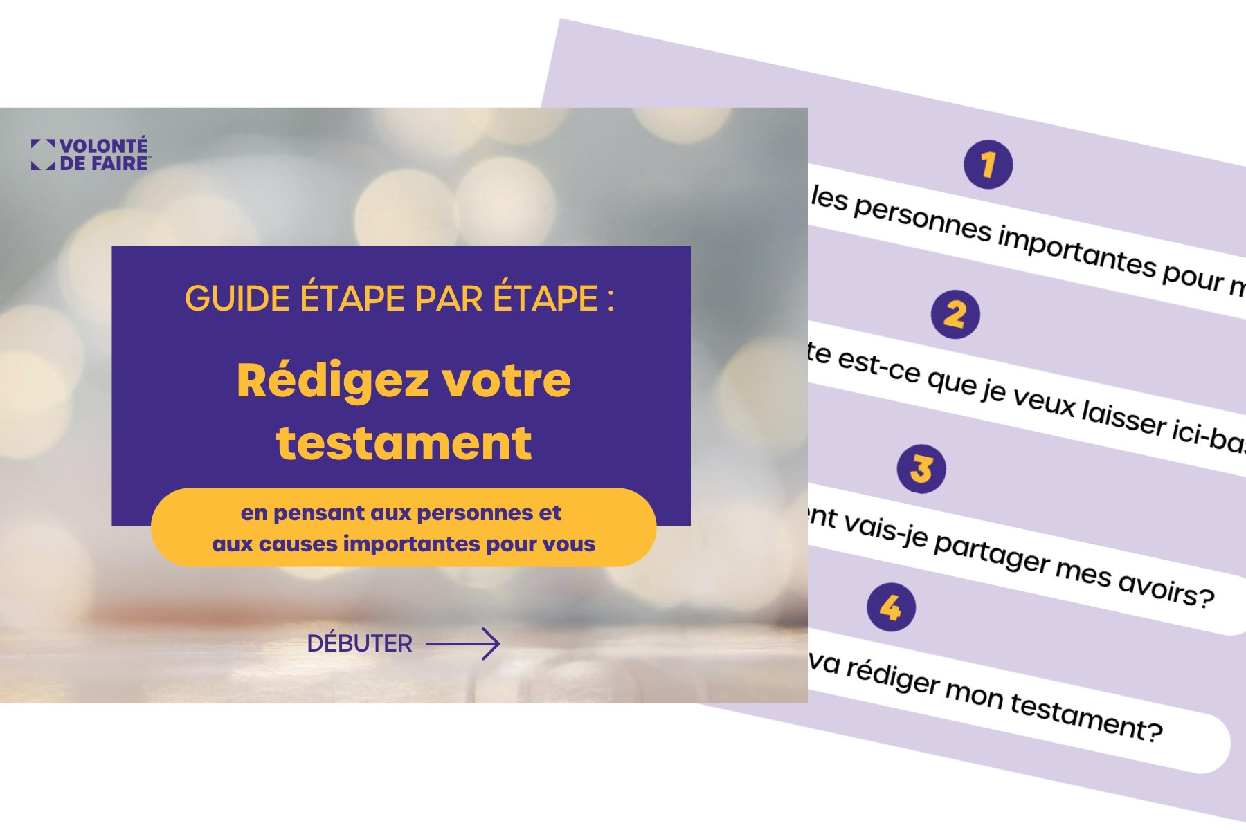 Téléchargez le guide étape par étape pour rédiger un testament en pensant aux personnes et aux causes importantes pour vous 